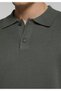 Regular Fit Polo Neck Jacquard Men's Green Sweater - 4