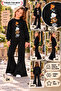Winter, Spring, and Autumn Girls' Black Spanish Flared Bottoms and Black Sweat Top - 2