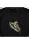 Tropical Leaf Parrot Embroidered Crew Neck Sweatshirt Unisex