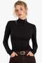 Women's Turtleneck Long Sleeve Slim Fit Basic Blouse - 2