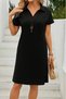 Women's Short Sleeve V Neck Wrap Dress - 6