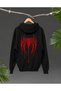 Spider-Man Anime Printed Oversize Hooded Sweatshirt Unisex Black White