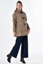 Plaid Pattern Coat Beige - 6