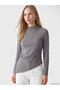 Uzg Store's Asymmetrical Cut Women's Bodysuit with High Collar for Style Enthusiasts