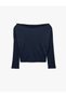 Long Sleeve Boat Neck Off Shoulder T-Shirt