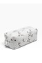 Floral Patterned Whitequilted Hair Styling Bag Makeup Bag