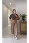 Mula Mink Barrel Fabric Trousers