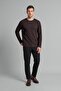 Regular Fit Double Collar Detailed Waffle Long Sleeve Basic T-Shirt I2051Ax26Wn