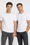 Men's Cotton Modal Crew Neck Short Sleeve Undershirt Undershirt 2-Pack White