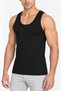 Men's Cotton Modal Flexible Wide Strap Undershirt Single Black - 4