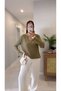 Tolda Khaki Ecru Patched Knitwear - 3
