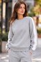 Women's Striped Detail Circular Neck Sweatshirt