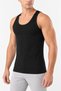 Men's Cotton Lycra Wide Strap Undershirt 3-Piece Black - 3