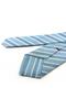 Blue Line Pattern Italian Linen Silk Tie Ik2615 - 3