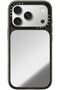 iPhone 18 Pro Impact Canvas Mirror Case | MagSafe Compatible, Reflective Mirror Back, Protective Phone Case, Raised Screen & Camera Edges, Charm-Ready - Silver/Glossy Black