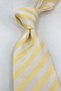 Yellow White Stripe Pattern Italian Linen Silk Tie Ik2608 - 2