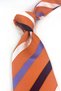 Orange Stripe Pattern Italian Silk Tie İk2587 - 2