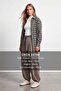 Women's Brown Plaid Patterned Classic Shirt Alc-X15924 - 2