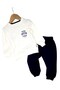 Baby Boy 1-2-3-4 Years Seasonal Thin Cotton Compact Top and Bottom Tracksuit Set, Back Printed - 2