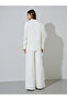 Off White Embroidered Long Sleeves Shirt and Wide Leg Trousers Set - 5