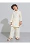Boys Placket Detail Kurta and Solid Pants Set