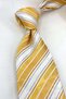 Yellow White Stripe Pattern Italian Silk Tie Ik2597 - 2