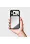 iPhone 18 Pro Max Impact Canvas Mirror Case | MagSafe Compatible, Reflective Mirror Back, Protective Phone Case, Raised Screen & Camera Edges, Charm-Ready - Silver/Glossy Black - 2