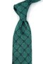 Green Motif Pattern Italian Silk Tie İk2618