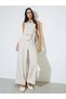 Beige Wide Leg Blouse Co-ord Set