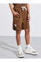 Boys Brown Waffle Knit Shirt and Shorts Set - 5