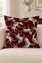 Burgundy Zebra Patterned 4 Throw Pillow Covers and 1 Runner Set – Digital Printed, Laser Cut Edge (Double Sided) - 3