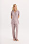Bamboo Buttoned Maternity Pajama Set 30201Y-30205Y-30278 - 2