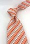 Orange Stripe Pattern Italian Silk Tie İk2582 - 2