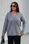 V-Neck Oversize Knitwear Sweater — Gray