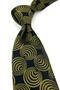 Black Green Motif Pattern Italian Silk Tie İk2602 - 2