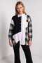 Asymmetrical Stone Embellished Premium Shirt Lby0099 Black White - 6