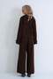 Women's Bitter Brown Elastic Waist Zipper Suit Alc-X15904 - 6