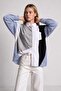 Asymmetrical Stone Embellished Premium Shirt Lby0099 Gray White