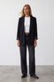 Women's Black Patterned Lined Blazer Jacket Alc-X15643 - 2
