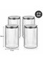 S-2087 Set of 4 Striped Glass Jars 1500 ml – Kitchen Pantry Storage Container with Metal Vacuum Lid for Food and Legumes - 5