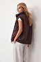 Women's Brown Oversize Trench Coat Vest Alc-X15621 - 5