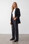 Women's Black Patterned Lined Blazer Jacket Alc-X15643 - 3