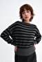Boat Neck Striped Knit Sweater K3525