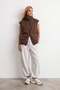 Women's Brown Oversize Trench Coat Vest Alc-X15621 - 4