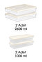 4-Piece Refrigerator Organizer Set - Freezer Organizer Leak-Proof Lid Storage Container 1L-2.6L Cream - 2
