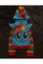Rainbow pony rainbow patterned hooded zippered sweatshirt