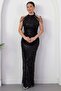 Halter Neck Beaded Tulle Dress Dns2227 - 6