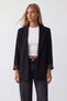 Women's Black Patterned Lined Blazer Jacket Alc-X15643