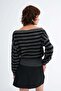 Boat Neck Striped Knit Sweater K3525 - 6