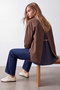 Women's Brown Garnished Snap Closure Jacket Alc-X15648 - 5